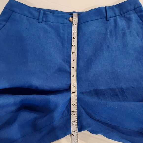Talbots Southampton Straight Leg Cobalt Blue Linen Pants Size 14 NWT - Picture 6 of 9